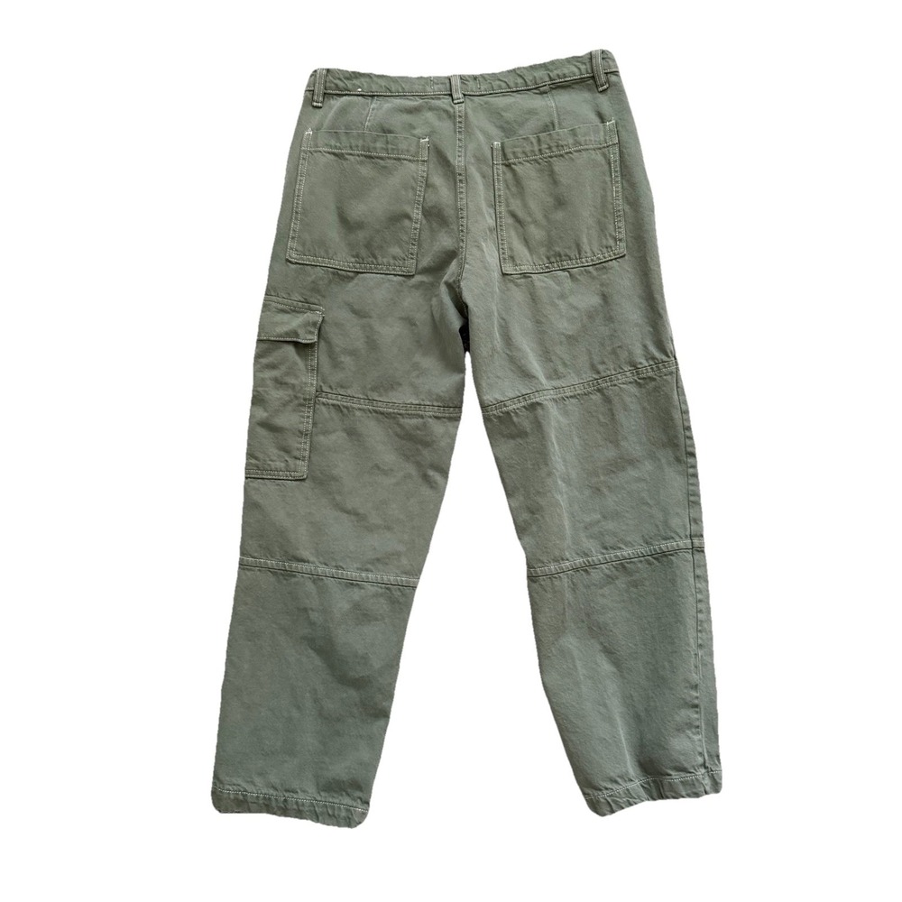 Mango Green Cargo Pants Womens 12 Utility Casual Retro Skater Y2K Cotton Denim - Picture 4 of 8